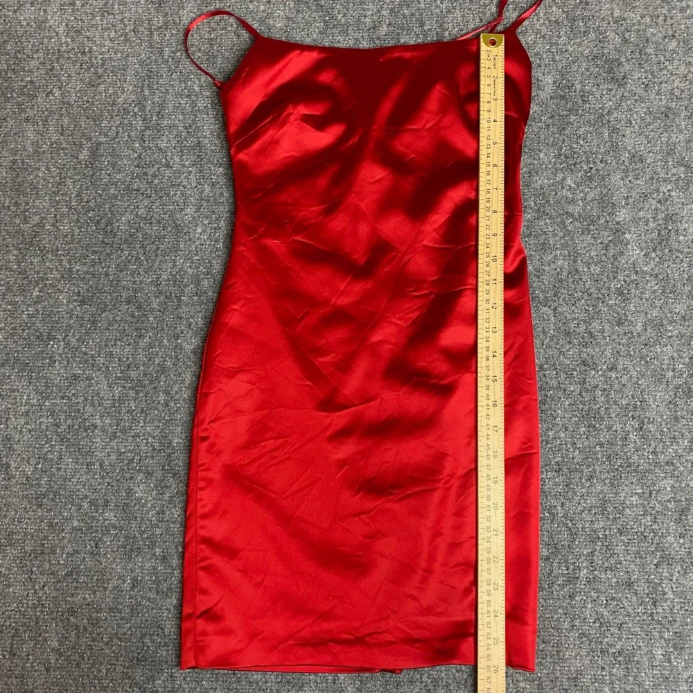Ten by Babaton Aritzia Dress Womens 0 Red Satin Mini Cocktail Party Romantic 90s
